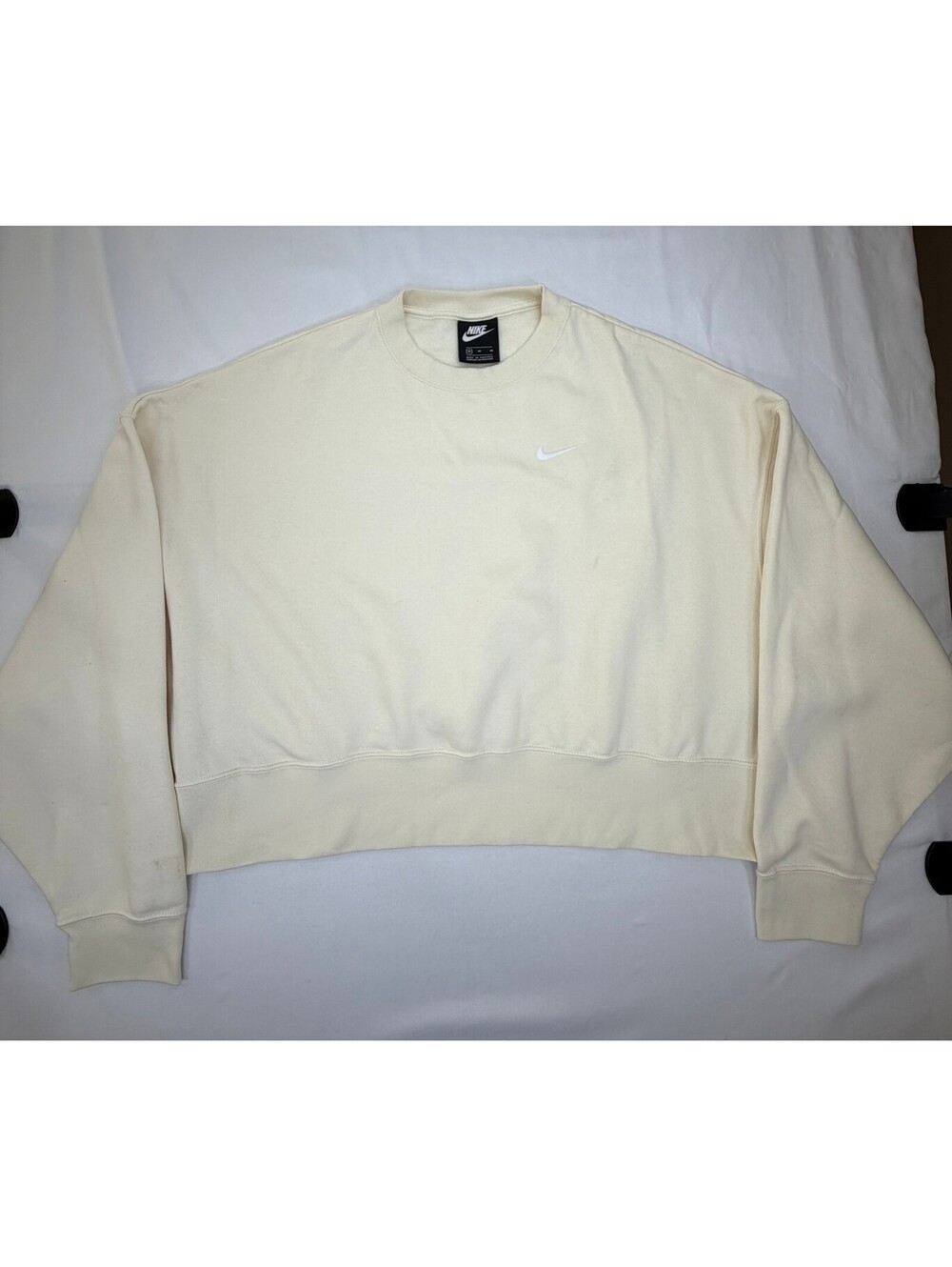 Nike Women's Sweatshirt Pullover Oversized Crew Neck Size Medium Light Yellow